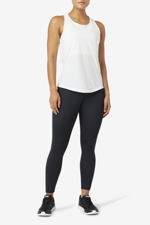 Uplift Textured Racerback Tank Top Fila White