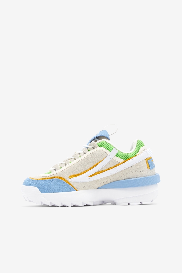 White-Dusk Blue-Jasmine Green Fila Women\'s Disruptor 2 EXP