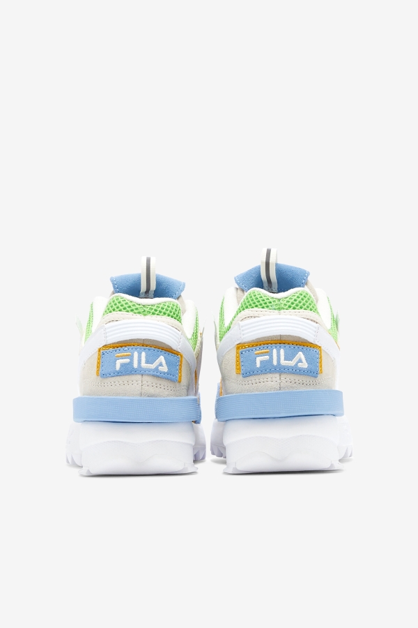 White-Dusk Blue-Jasmine Green Fila Women\'s Disruptor 2 EXP