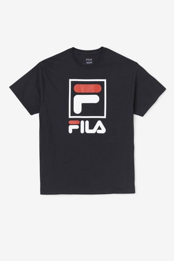 Fila Black-White-Red stacked tee shirt