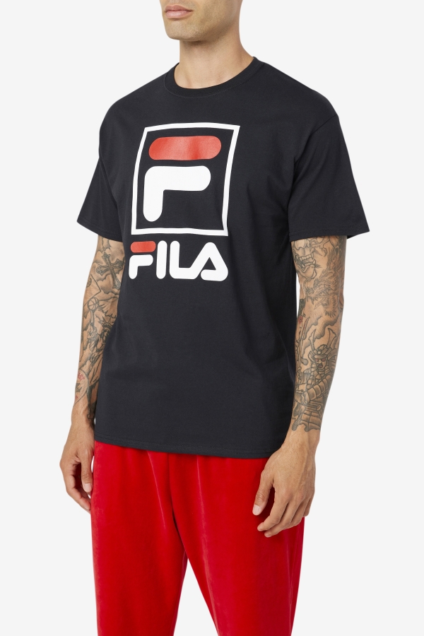 Fila Black-White-Red stacked tee shirt