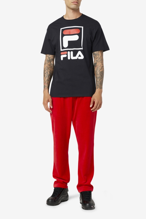 Fila Black-White-Red stacked tee shirt