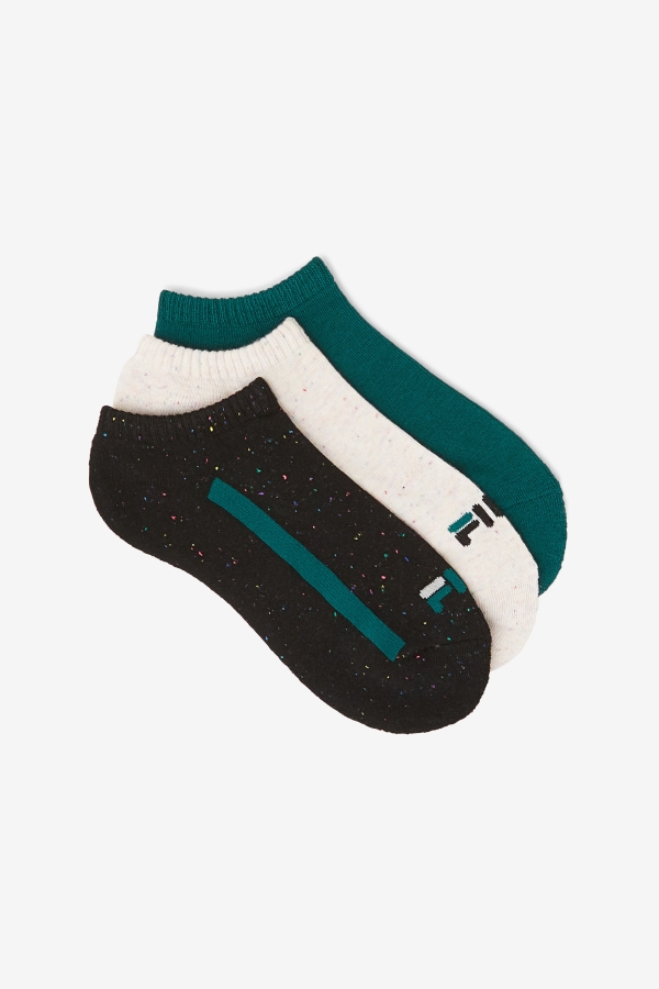 Women's Speckle Stripe No Show Sock 3-Pack Fila Black
