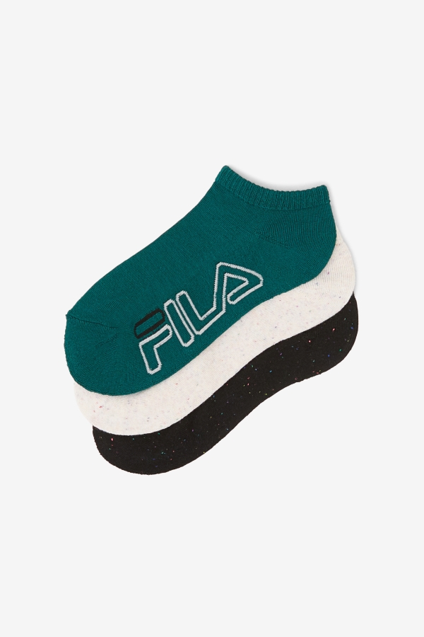 Women\'s Speckle Stripe No Show Sock 3-Pack Fila Black