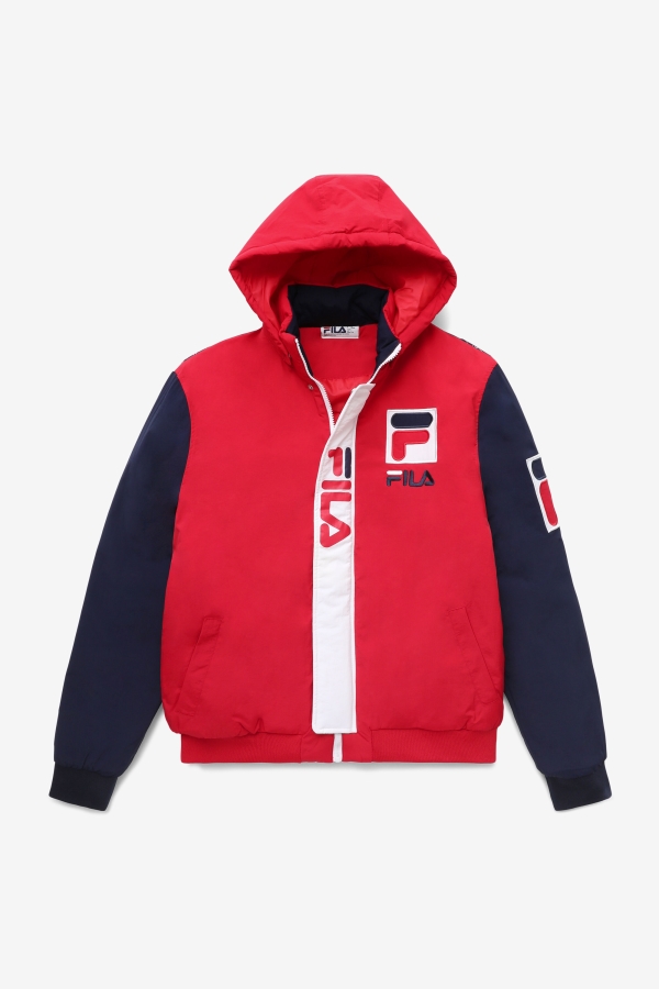 Fila P1 FILA Tech Jacket Red-Peacoat-White