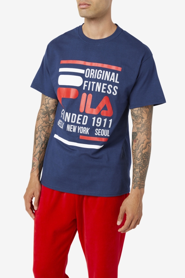 Original Fitness Tee Navy-Red-White Fila