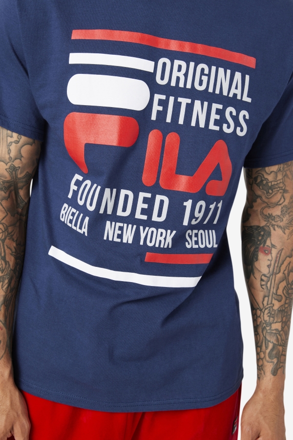 Original Fitness Tee Navy-Red-White Fila
