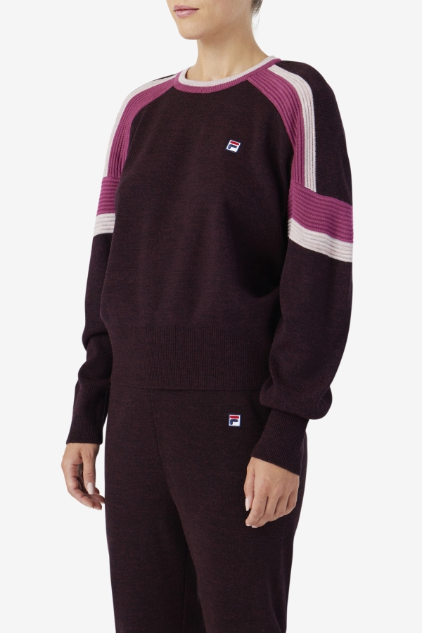 Fila Frankie Knit Crew Grape Wine-Rouge-Potpourri