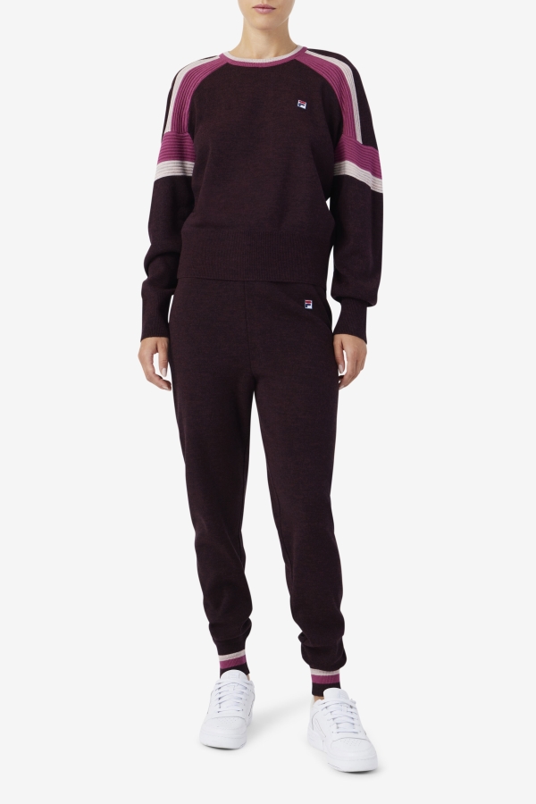 Fila Frankie Knit Crew Grape Wine-Rouge-Potpourri