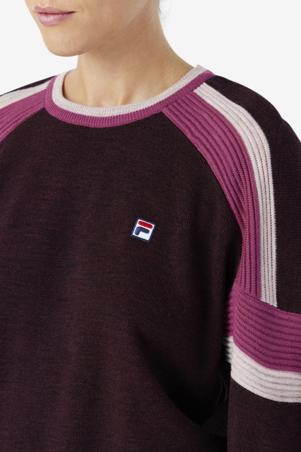 Fila Frankie Knit Crew Grape Wine-Rouge-Potpourri