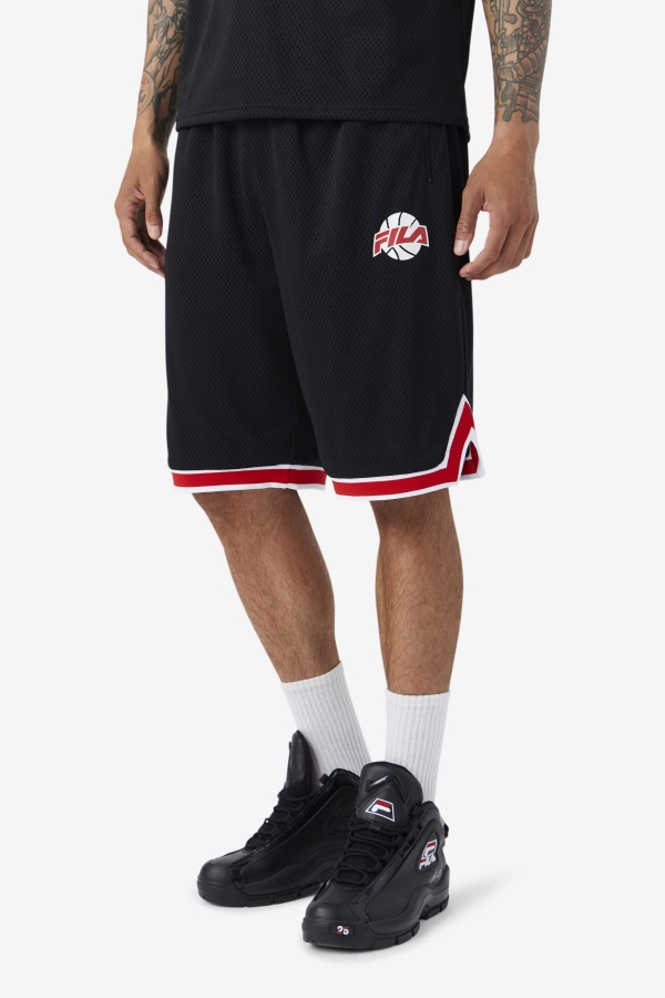 Fila Black-Red-White Ovi Basketball Short