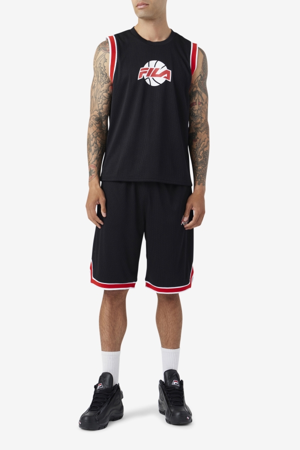 Fila Black-Red-White Ovi Basketball Short