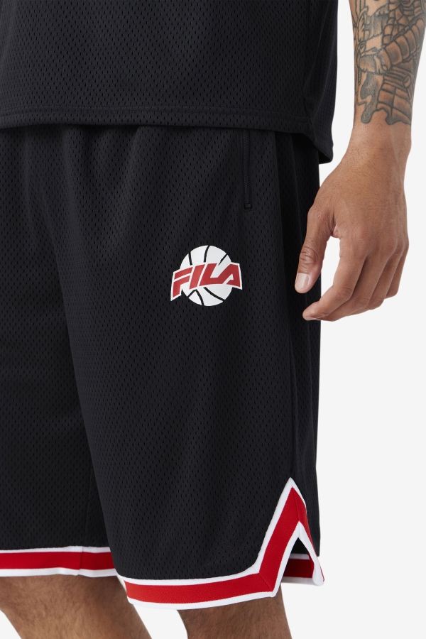 Fila Black-Red-White Ovi Basketball Short