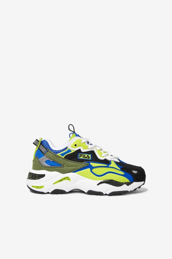 Fila Big Kids' Ray Tracer Apex White-Black-Lime Punch