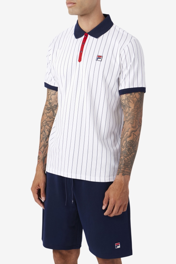 bb1 Polo White-Navy-Red Fila