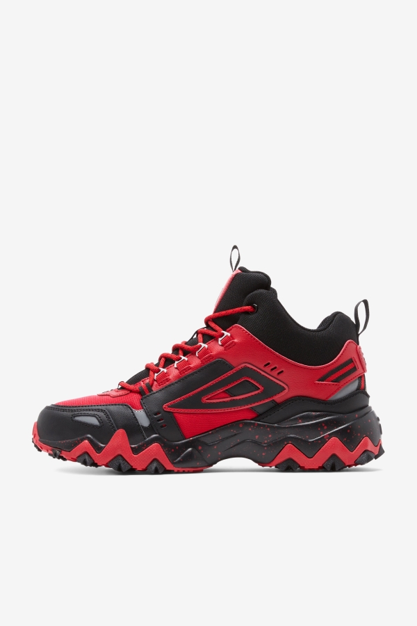 Men\'s Oakmont Tr Mid Fila Red-Black-Metallic Silver