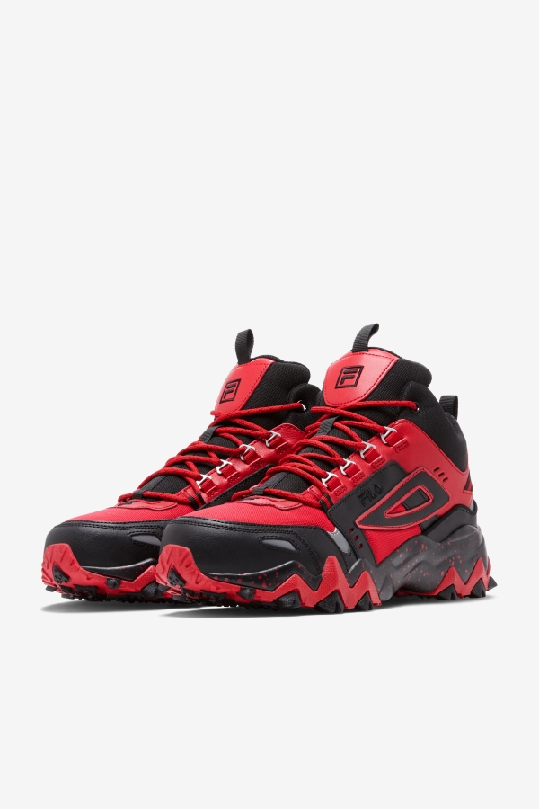 Men\'s Oakmont Tr Mid Fila Red-Black-Metallic Silver