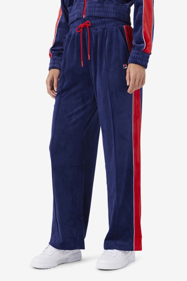 Navy-White-Red Fila Valery Velour Pant