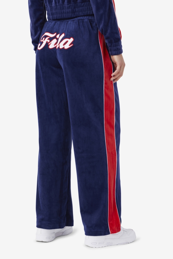 Navy-White-Red Fila Valery Velour Pant