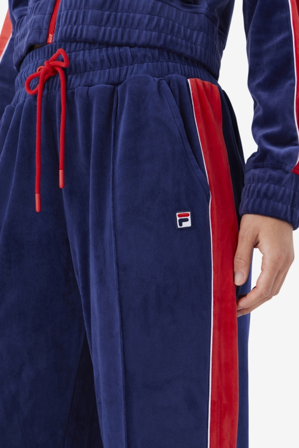 Navy-White-Red Fila Valery Velour Pant