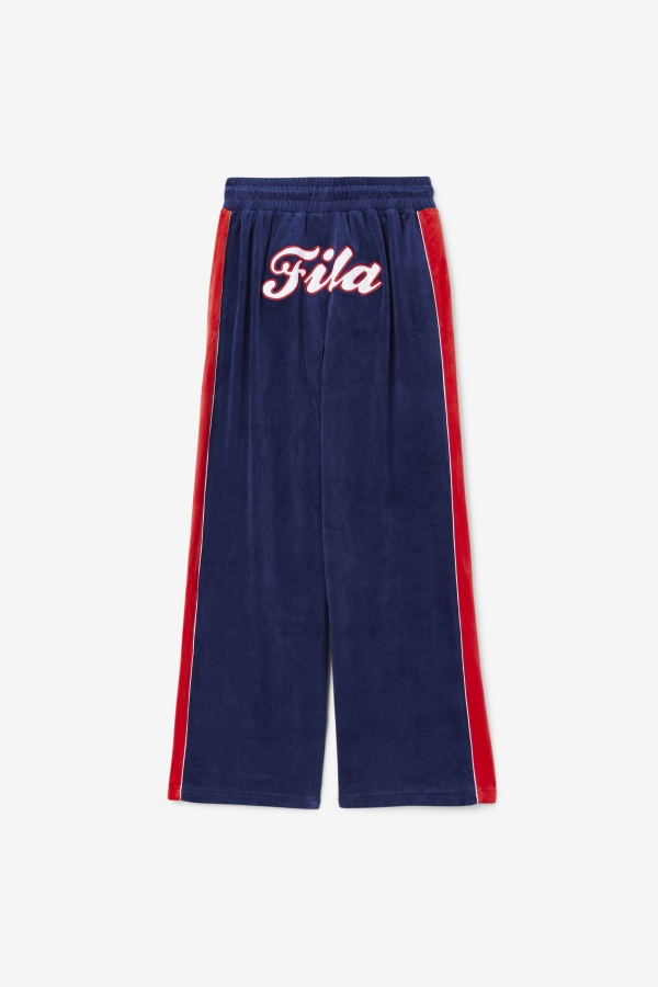 Navy-White-Red Fila Valery Velour Pant