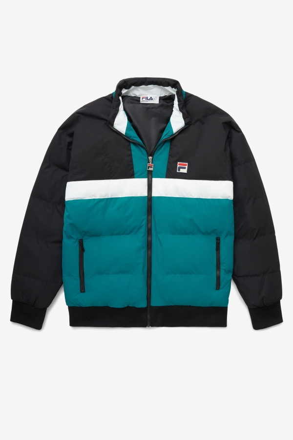 fausto ski jacket Black-Harbour Blue-White Fila