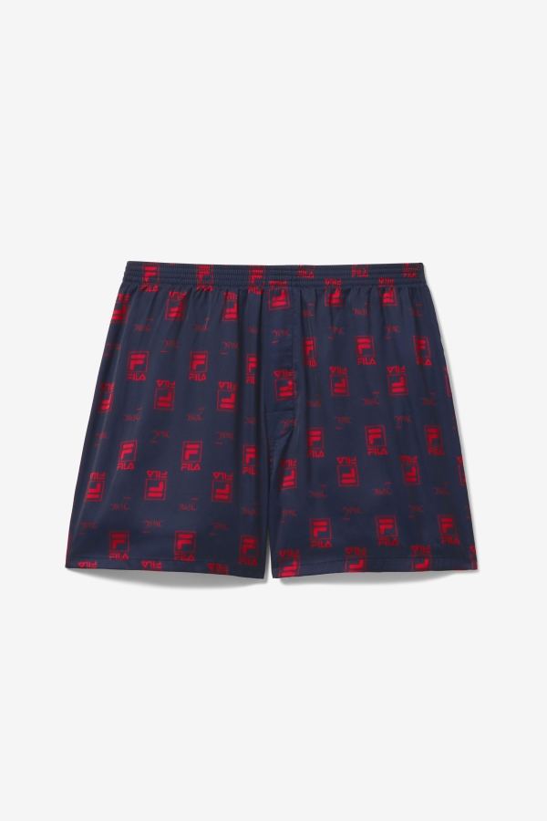 Navy-Red Fila 2Pac Logo Print Boxer