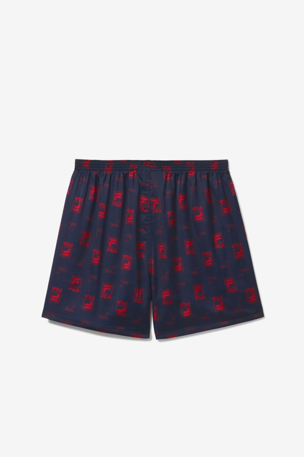Navy-Red Fila 2Pac Logo Print Boxer