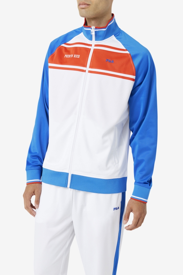 Fila White-Blue-Fiery Red Puerto Rico Track Jacket