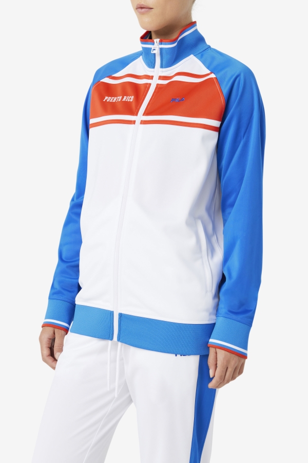 Fila White-Blue-Fiery Red Puerto Rico Track Jacket