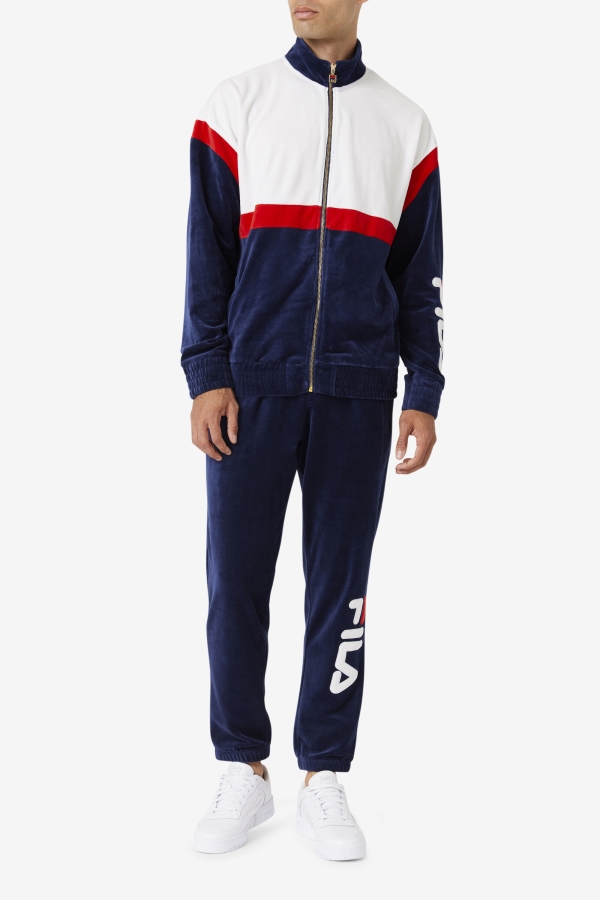 Mansur Velour Pant Navy-White-Red Fila