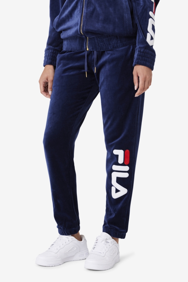 Mansur Velour Pant Navy-White-Red Fila