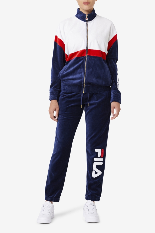 Mansur Velour Pant Navy-White-Red Fila