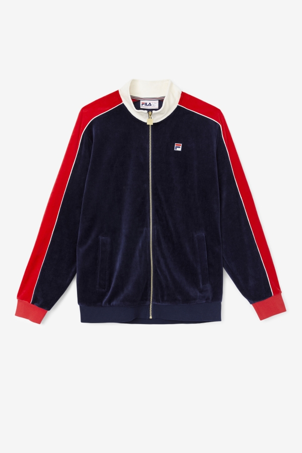 Peacoat-Gardenia-Red Fila Cima Velour Jacket