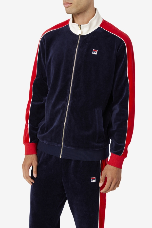 Peacoat-Gardenia-Red Fila Cima Velour Jacket