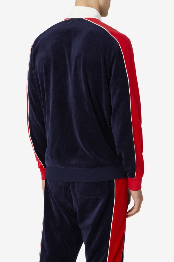 Peacoat-Gardenia-Red Fila Cima Velour Jacket