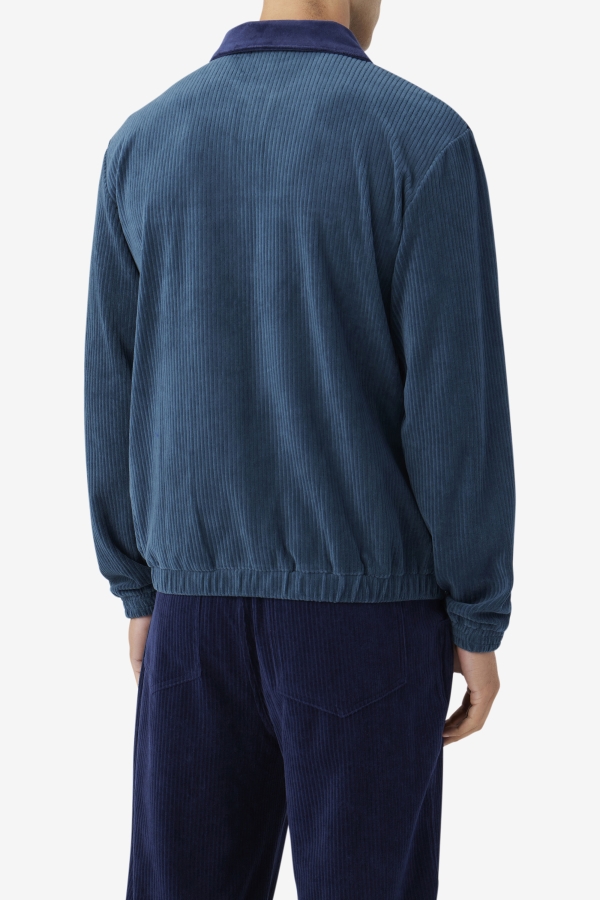 Teal-Navy-Egret Gerard Velour Jacket Fila