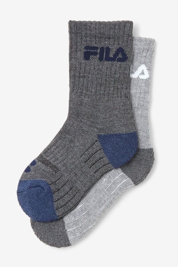Fila Grey Multi Kids\' Cushioned Crew Sock 6-Pack