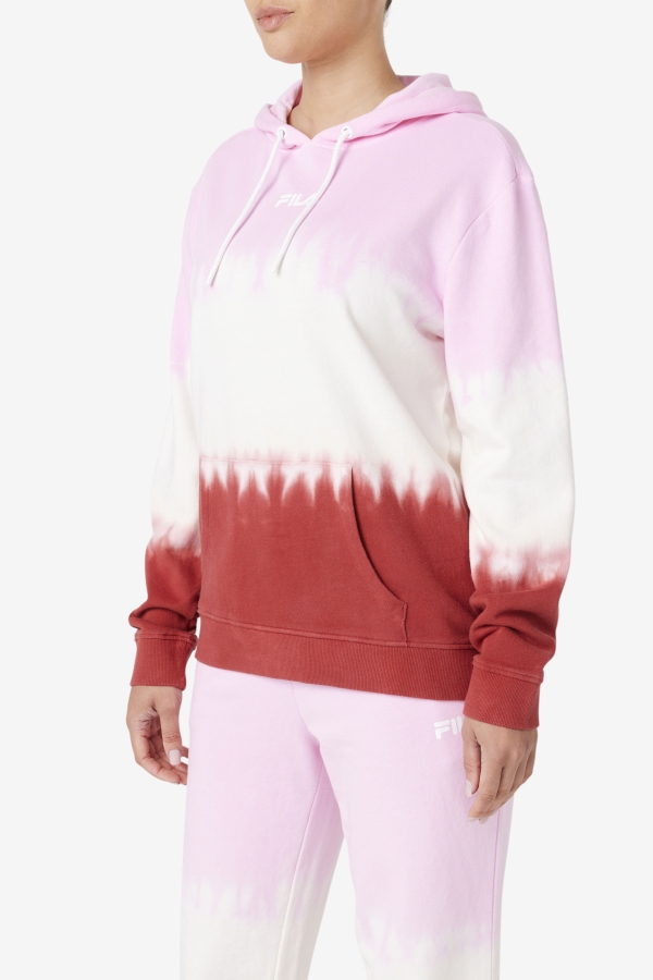 Fila Pirouette-White-Earth Red Aerolynn Tie Dye Hoodie