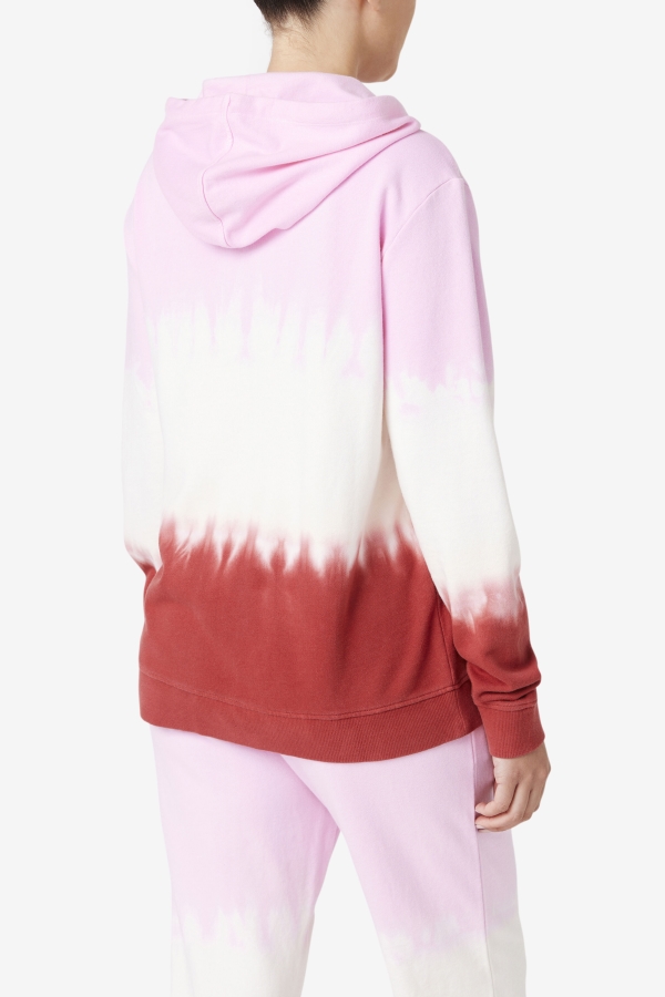 Fila Pirouette-White-Earth Red Aerolynn Tie Dye Hoodie