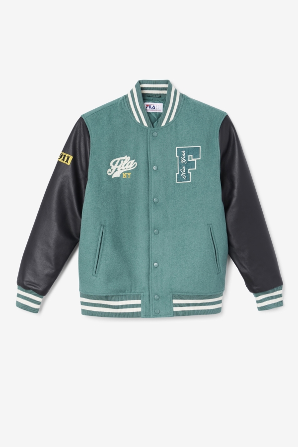 Josh Varsity Jacket Fila Blue Spruce-Black