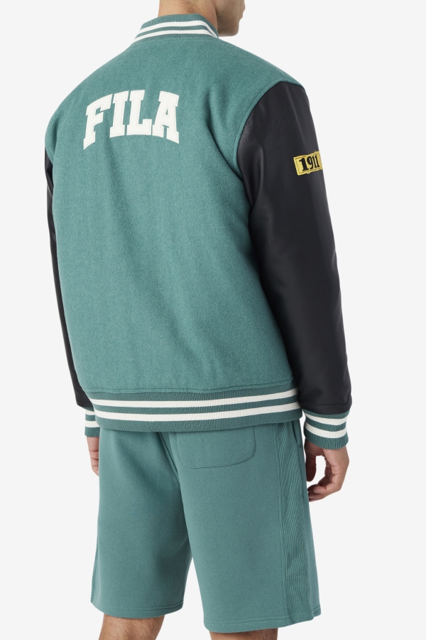 Josh Varsity Jacket Fila Blue Spruce-Black