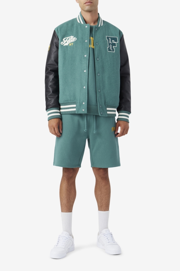 Josh Varsity Jacket Fila Blue Spruce-Black