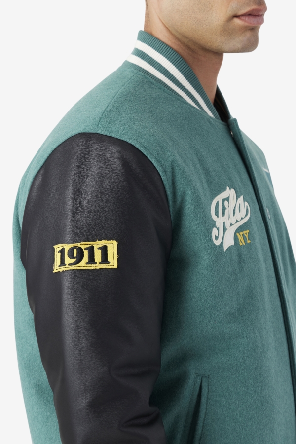 Josh Varsity Jacket Fila Blue Spruce-Black