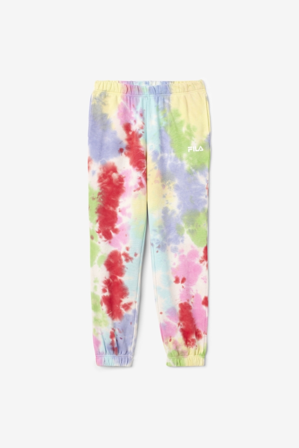 Green-White-Periwinkle-Red Fila Raleigh Tie Dye Jogger