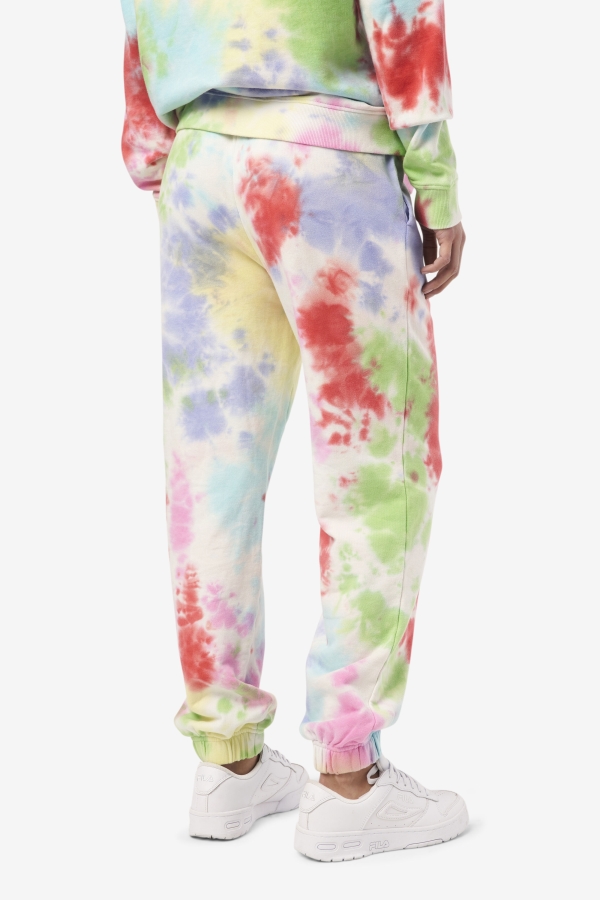Green-White-Periwinkle-Red Fila Raleigh Tie Dye Jogger