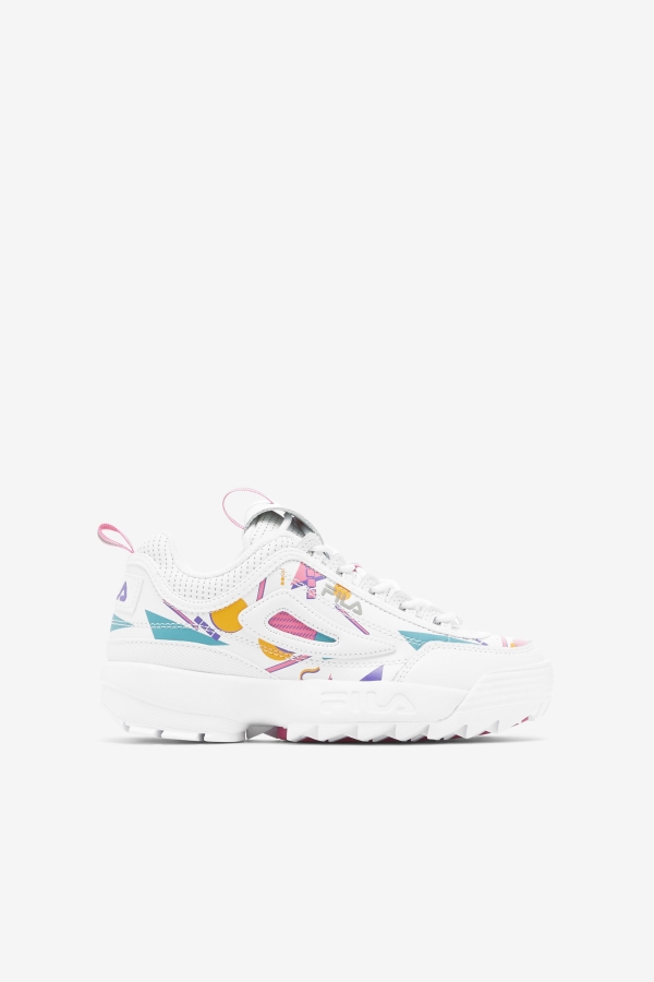 Little Kids' Disruptor 2 Premium Fila White-Bubblegum-Blue