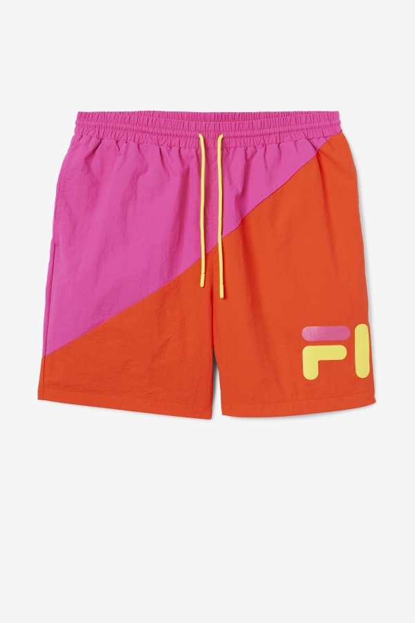 Ama Swim Short Purple-Cherry Tomato-Yellow Fila