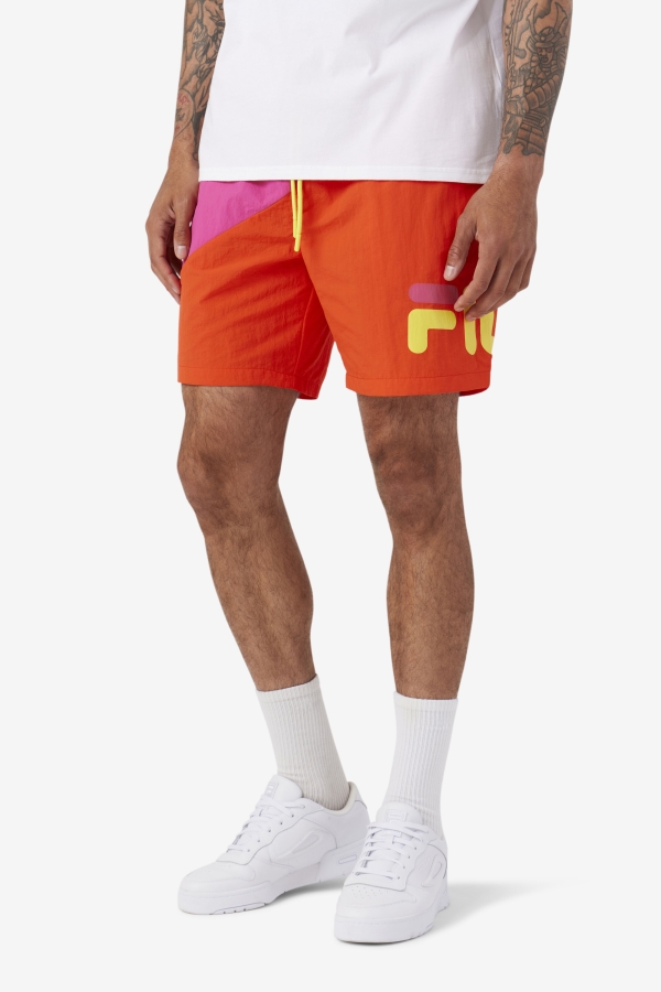 Ama Swim Short Purple-Cherry Tomato-Yellow Fila