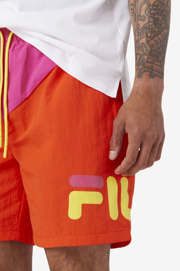 Ama Swim Short Purple-Cherry Tomato-Yellow Fila